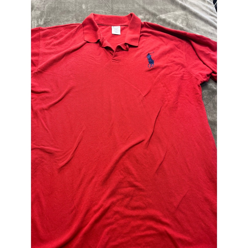 Polo Ralph Lauren Mens 4XL Red Short Sleeve Big Pony Logo Pique Polo Shirt USA